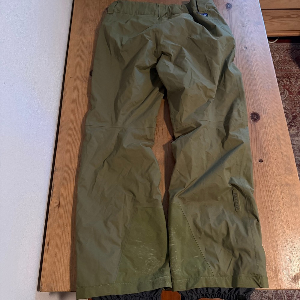 Patagonia Snowshot Ski Pants Mens Medium Olive Green Waterproof RECCO 30689 FA21 - Picture 3 of 12